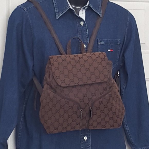 Women's Beautiful  Backpack  Tapestry FLAP TOP Drawstring . Brown - Picture 1 of 16